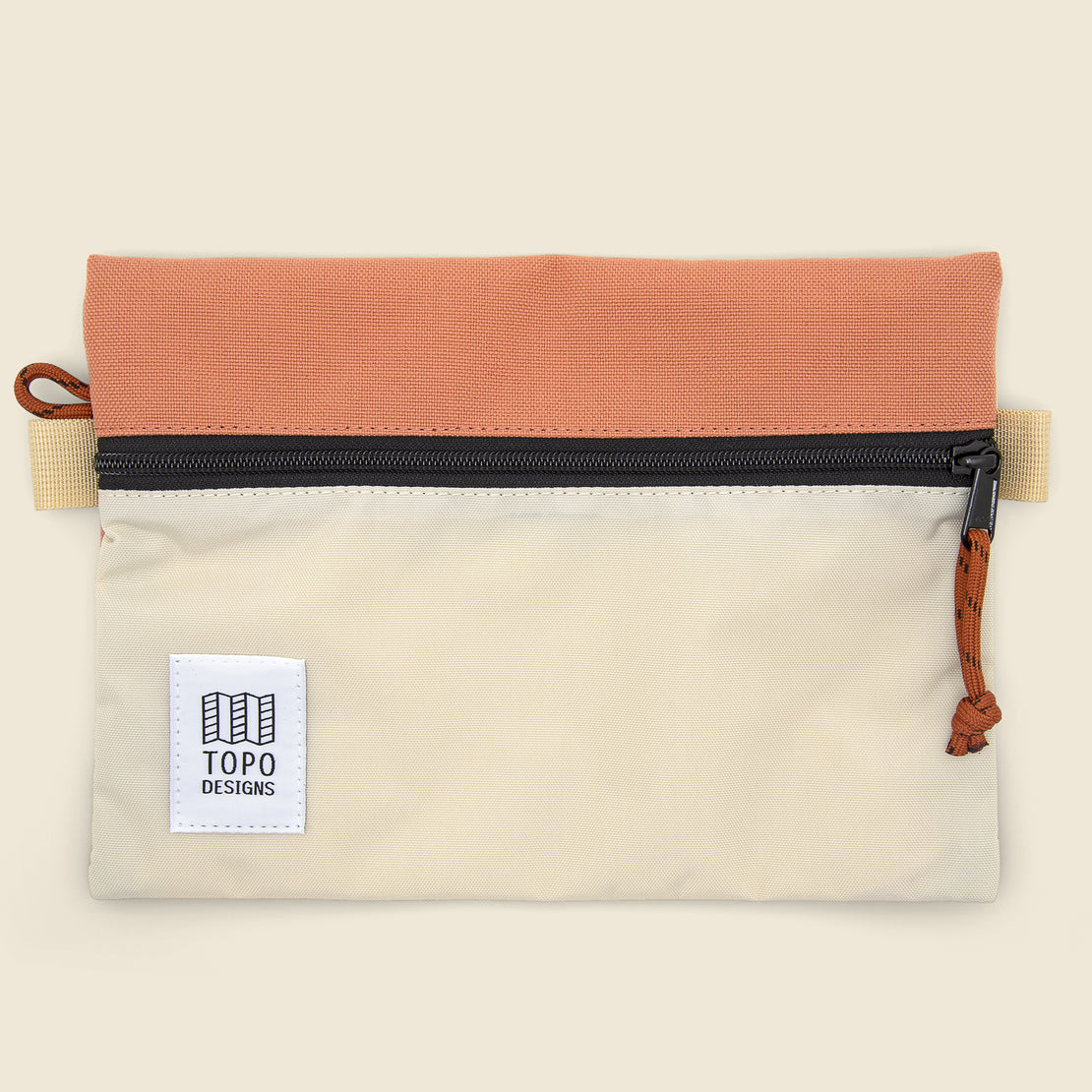 Topo Designs Medium Accessory Bag - Bone White/Coral
