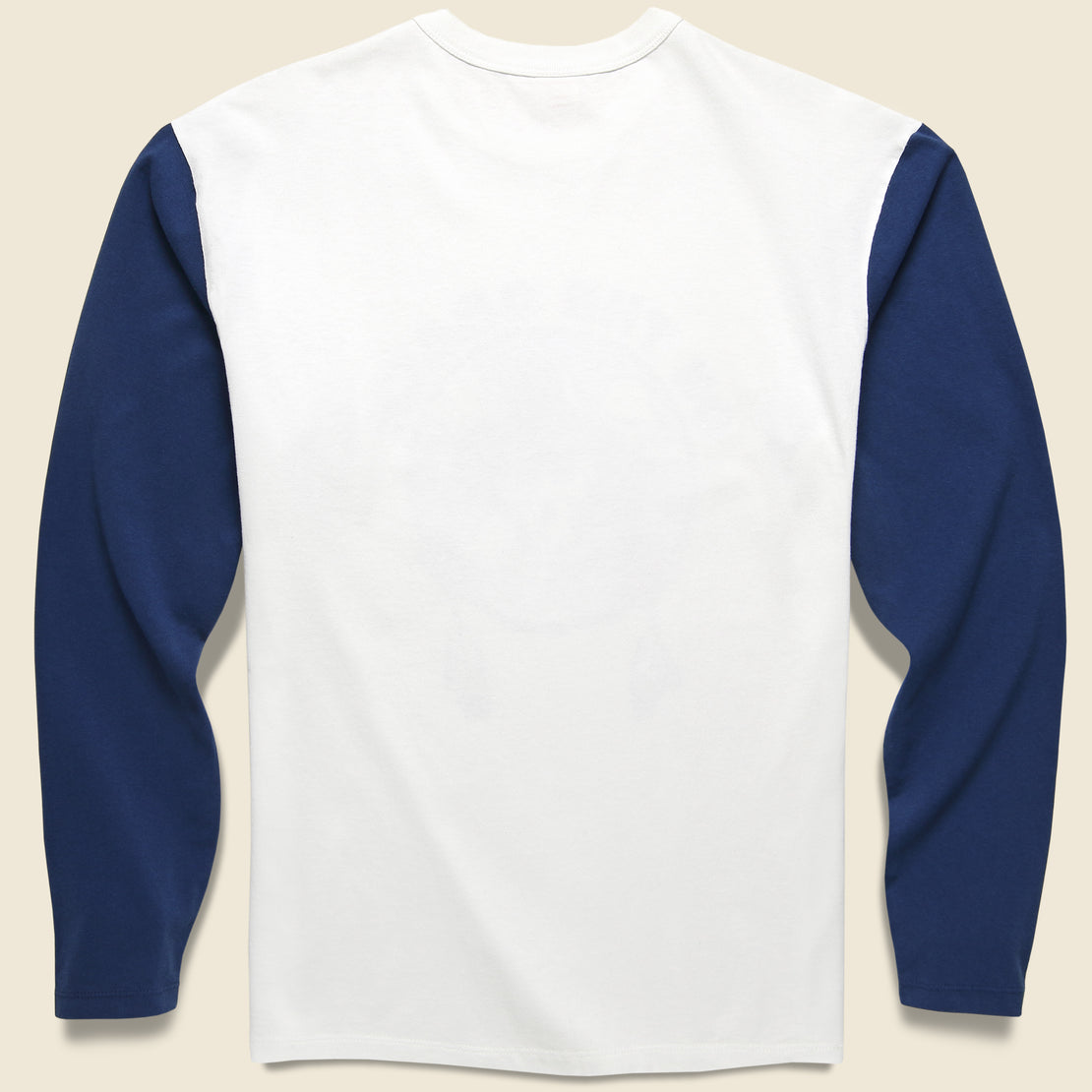 On the Beach Baseball Tee - White/Navy - TSPTR - STAG Provisions - Tops - L/S Knit
