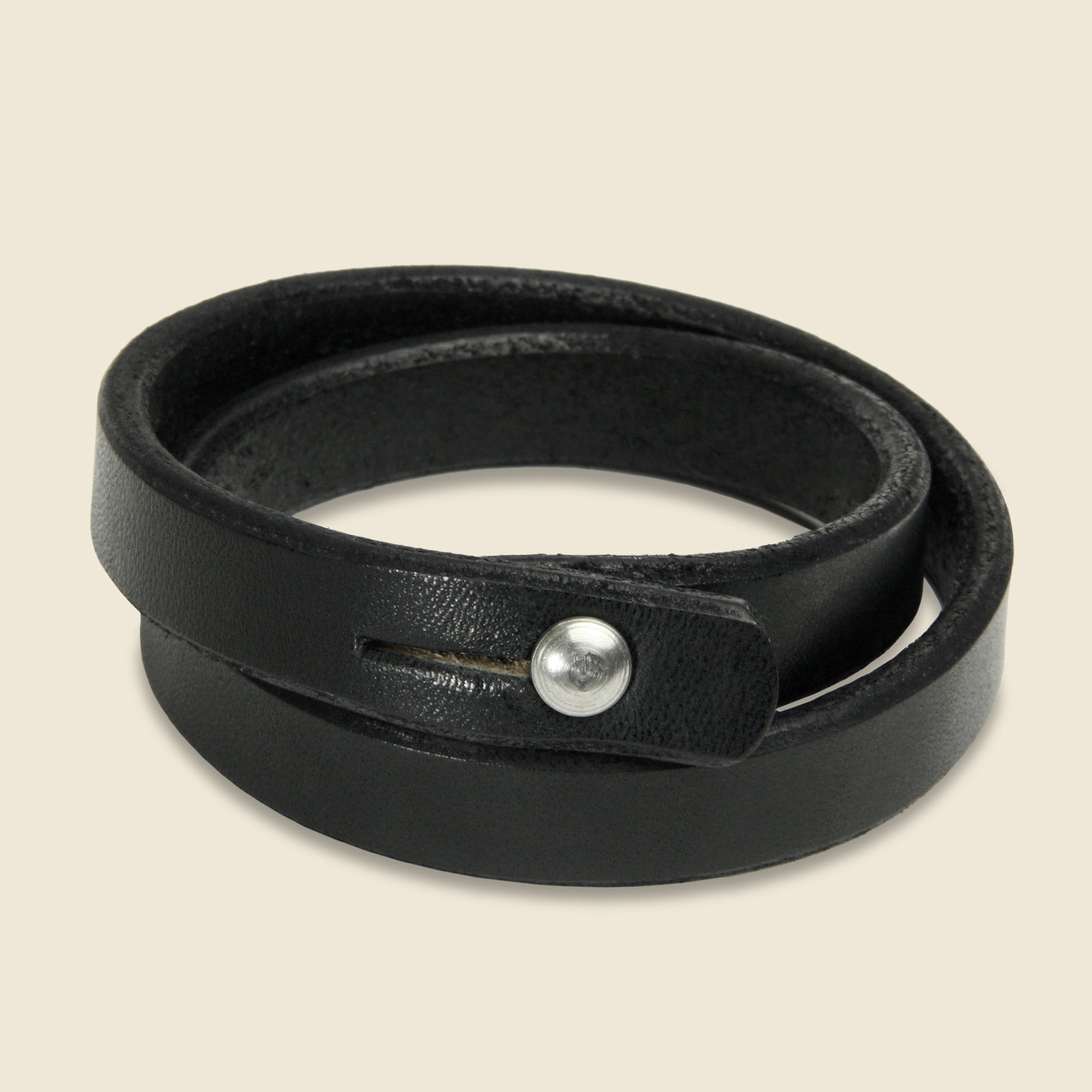 Double Wrap Wristband - Black/Stainless - Tanner - STAG Provisions - Accessories - Cuffs