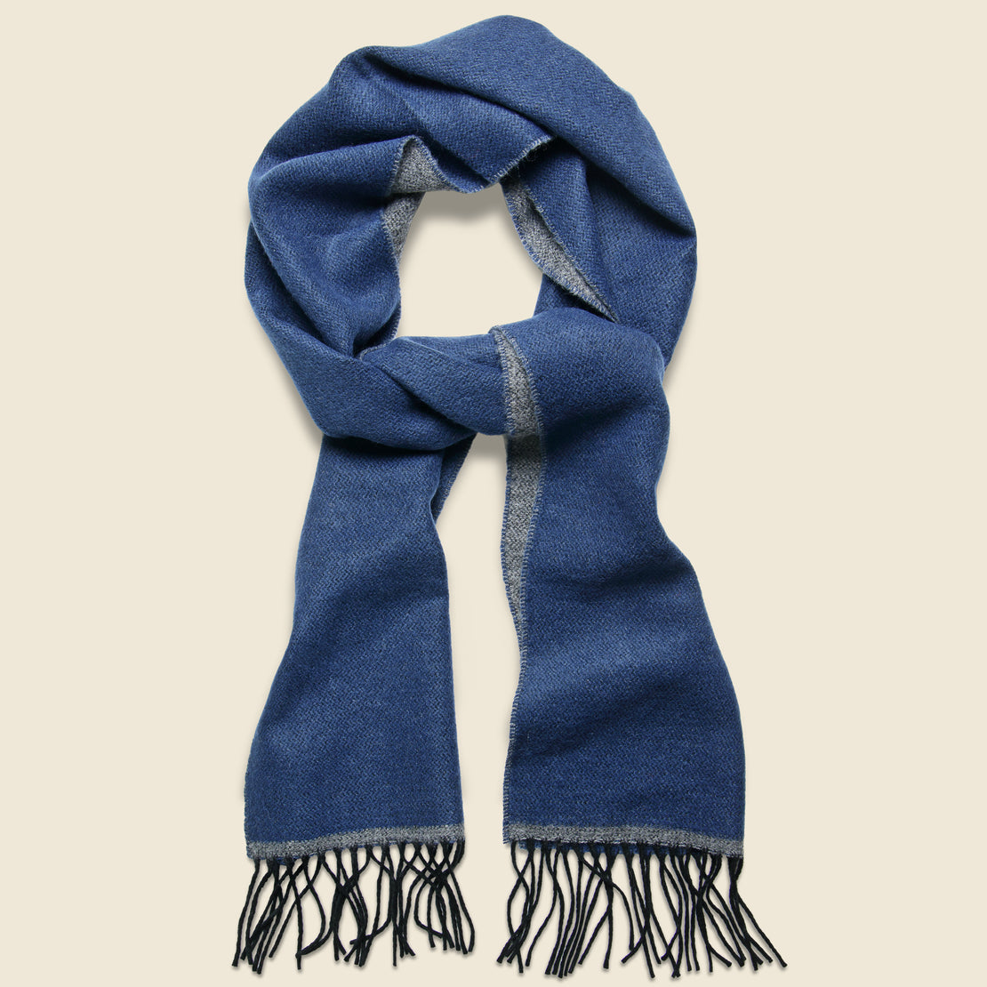Universal Works Double-Sided Scarf - Navy/Grey