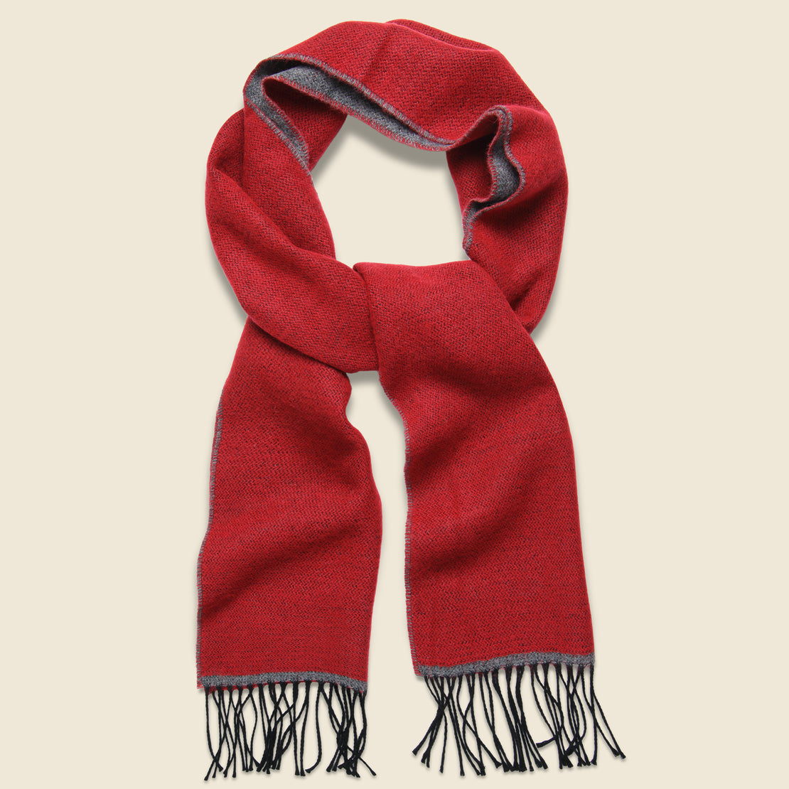 Universal Works Double-Sided Scarf - Red/Grey