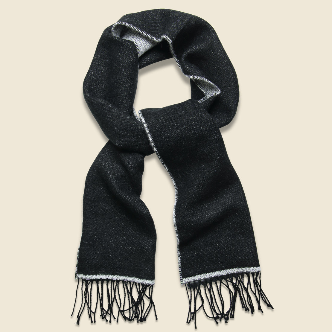 Universal Works Double-Sided Scarf - White/Black