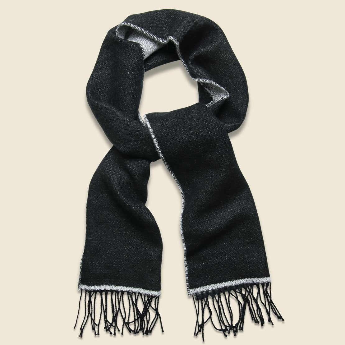 Double-Sided Scarf - White/Black - Universal Works - STAG Provisions - Accessories - Scarves