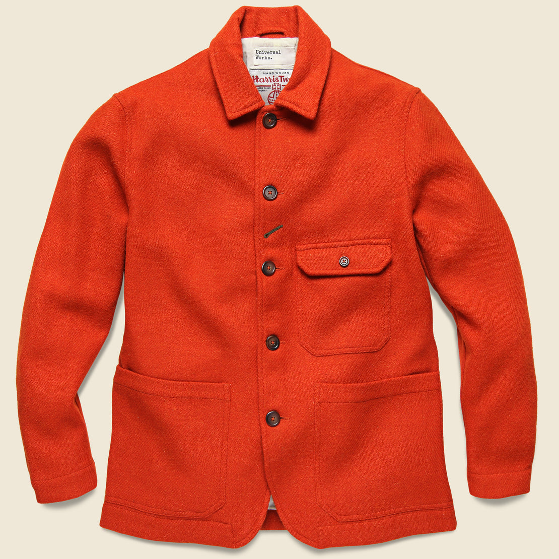 Universal Works Norfolk Tweed Bakers Jacket - Orange