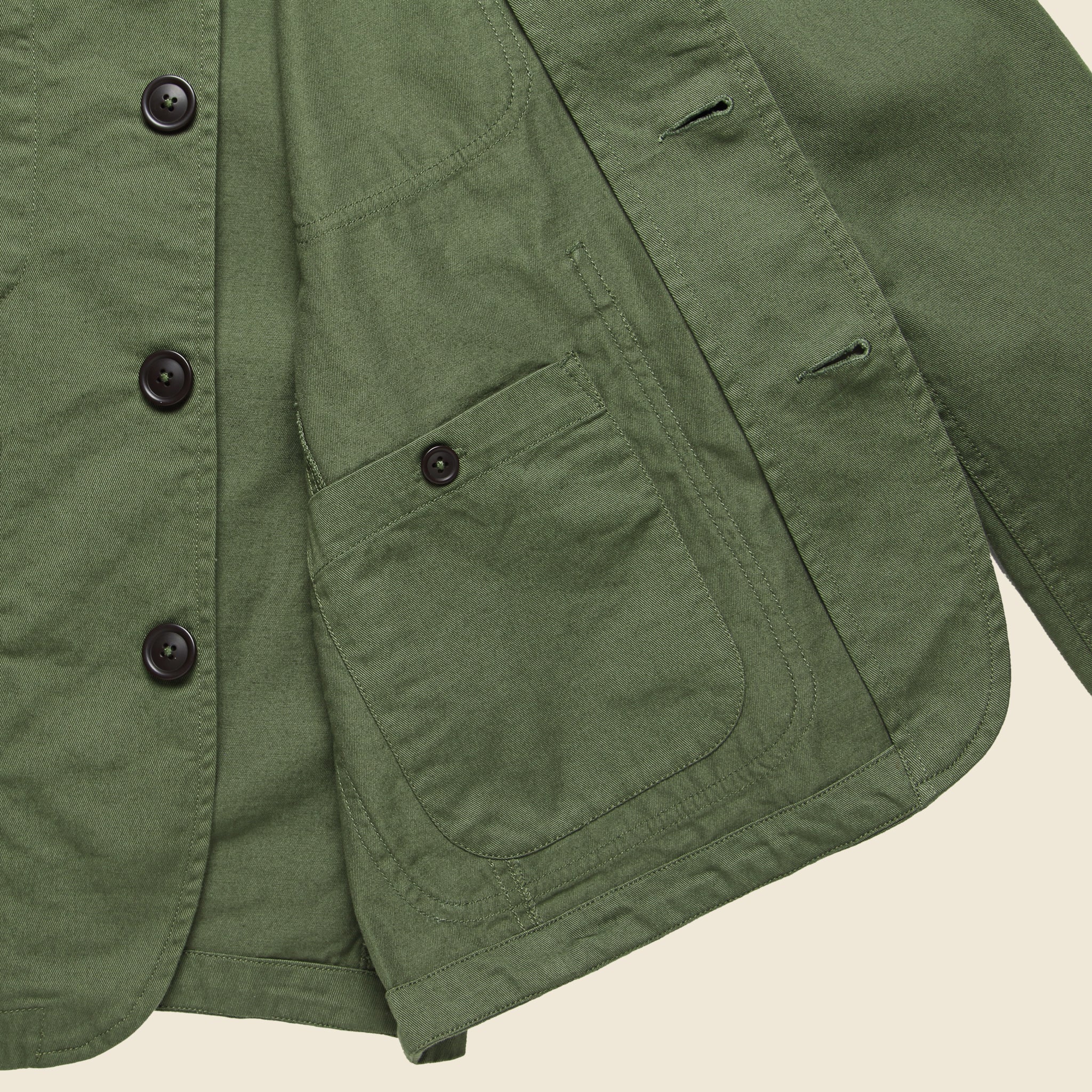 
                          Bakers Jacket - Light Olive - Universal Works - STAG Provisions - Outerwear - Coat / Jacket
                        