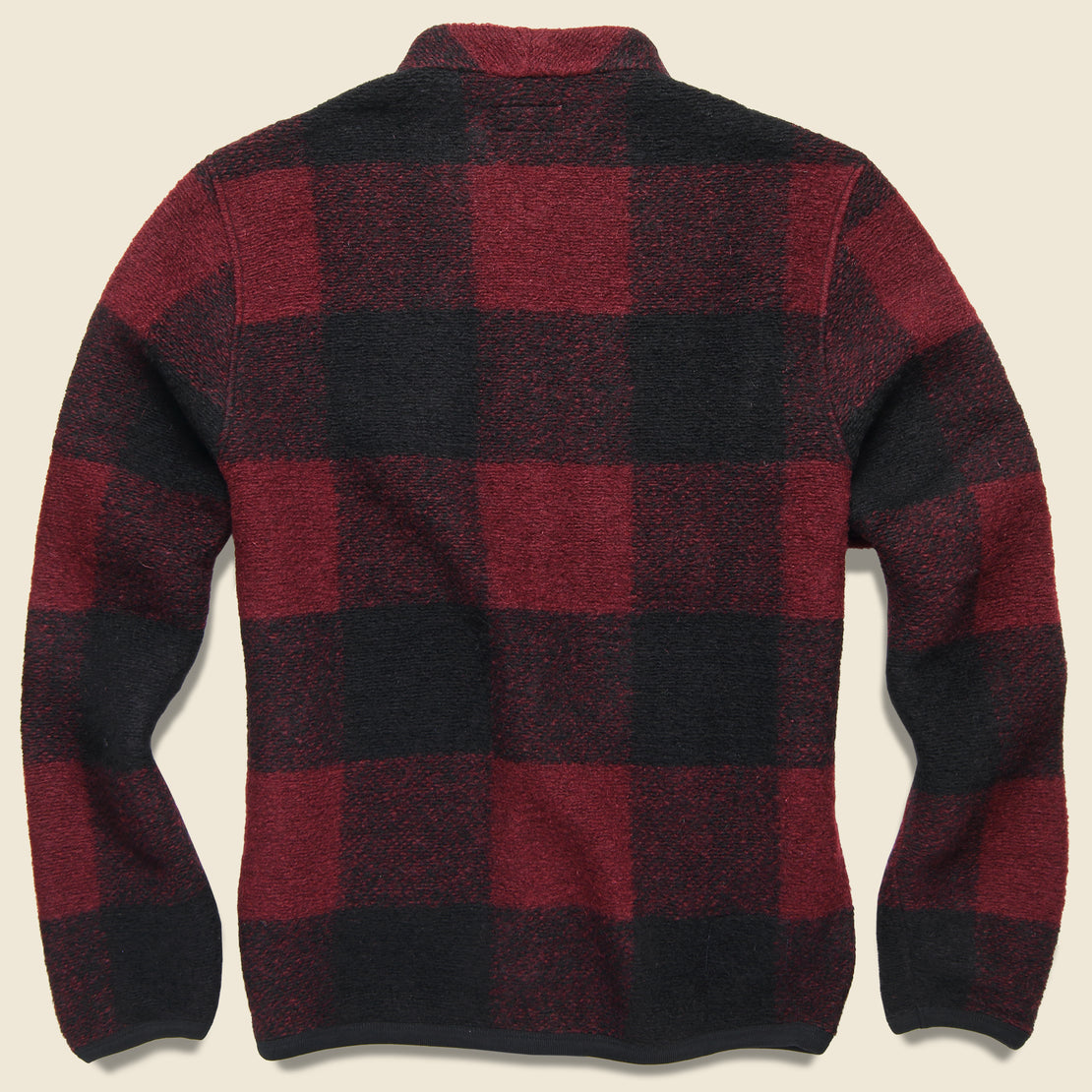 Wool Fleece Cardigan - Red Check - Universal Works - STAG Provisions - Tops - Sweater