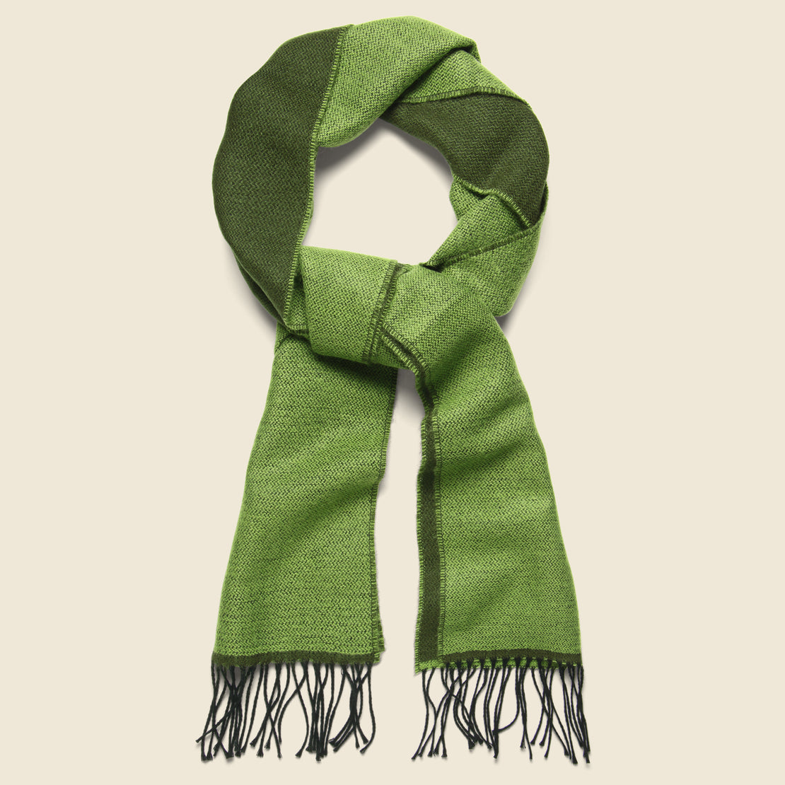 Universal Works Double-Sided Scarf - Green/Olive