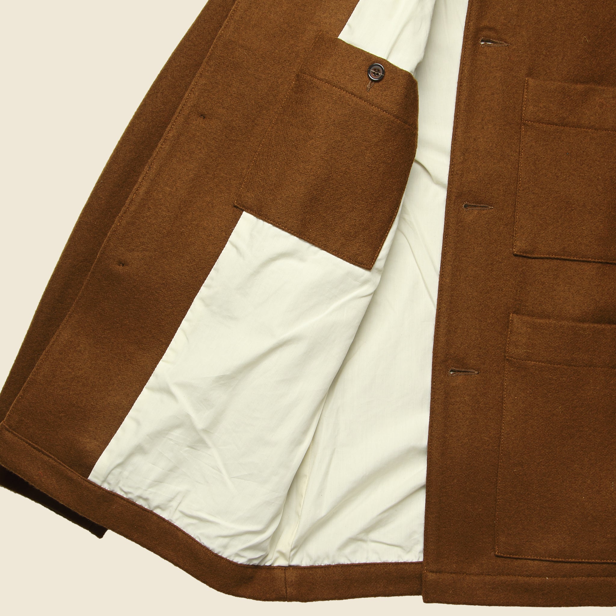 
                          Melton Simple Bakers Jacket - Cumin - Universal Works - STAG Provisions - Outerwear - Coat / Jacket
                        