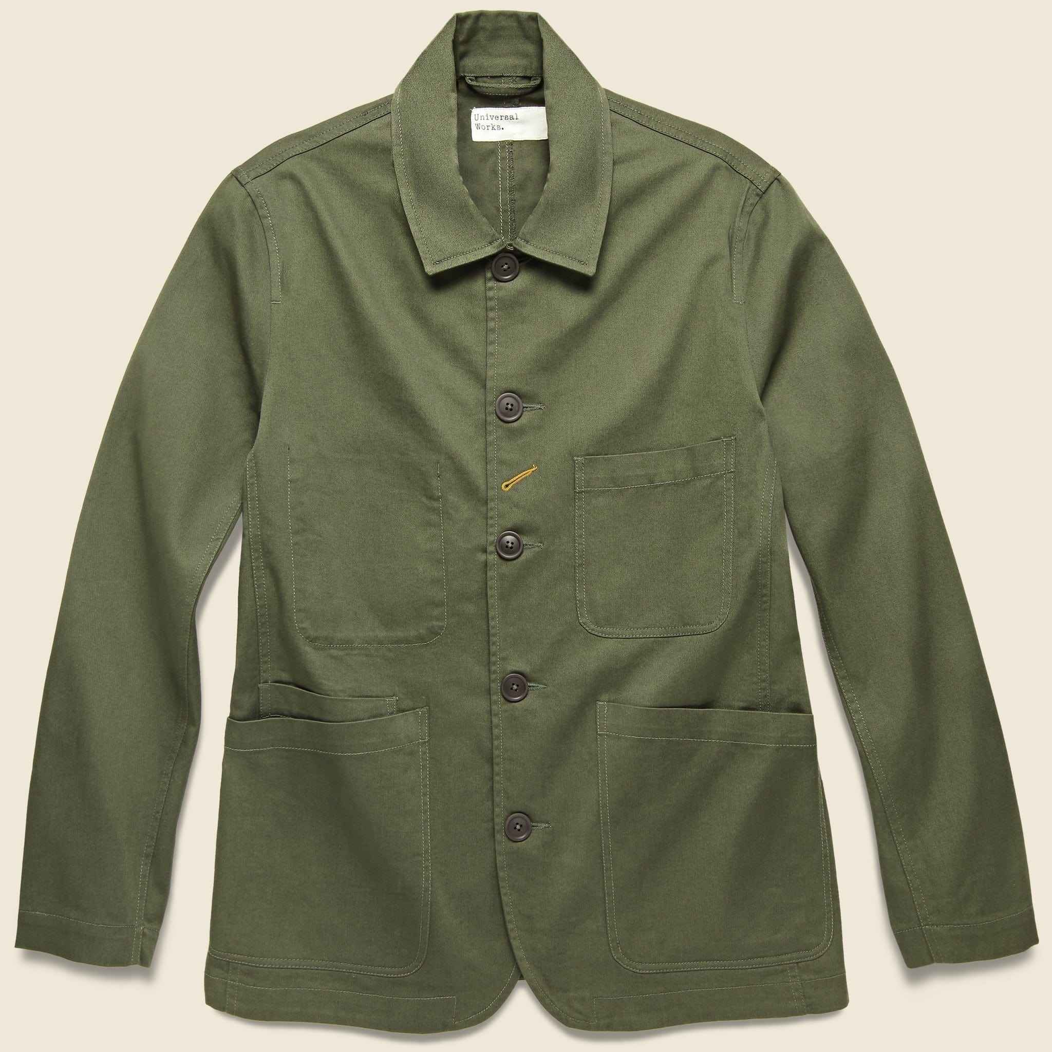 Twill Bakers Jacket - Olive - Universal Works - STAG Provisions - Outerwear - Shirt Jacket