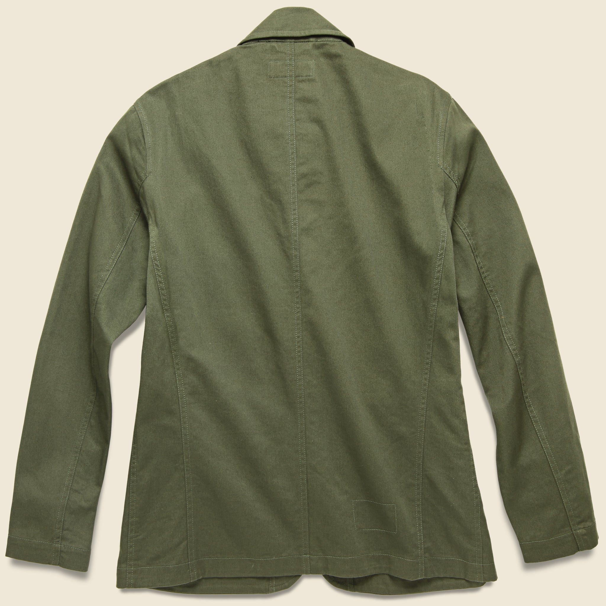 
                          Twill Bakers Jacket - Olive - Universal Works - STAG Provisions - Outerwear - Shirt Jacket
                        