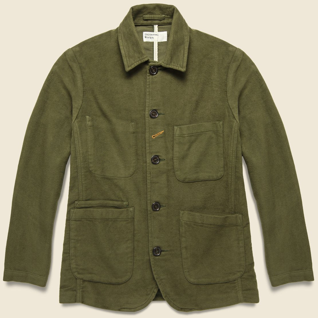 Moleskin Bakers Jacket - Olive - Universal Works - STAG Provisions - Outerwear - Coat / Jacket