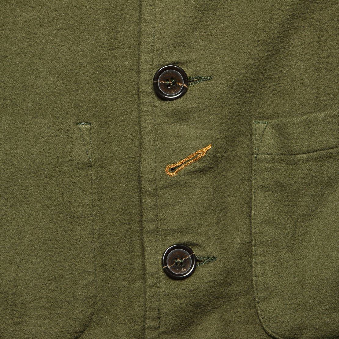 Moleskin Bakers Jacket - Olive - Universal Works - STAG Provisions - Outerwear - Coat / Jacket