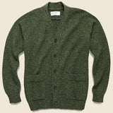 Lambswool Fleck Vince Cardigan - Olive - Universal Works - STAG Provisions - Tops - Sweater