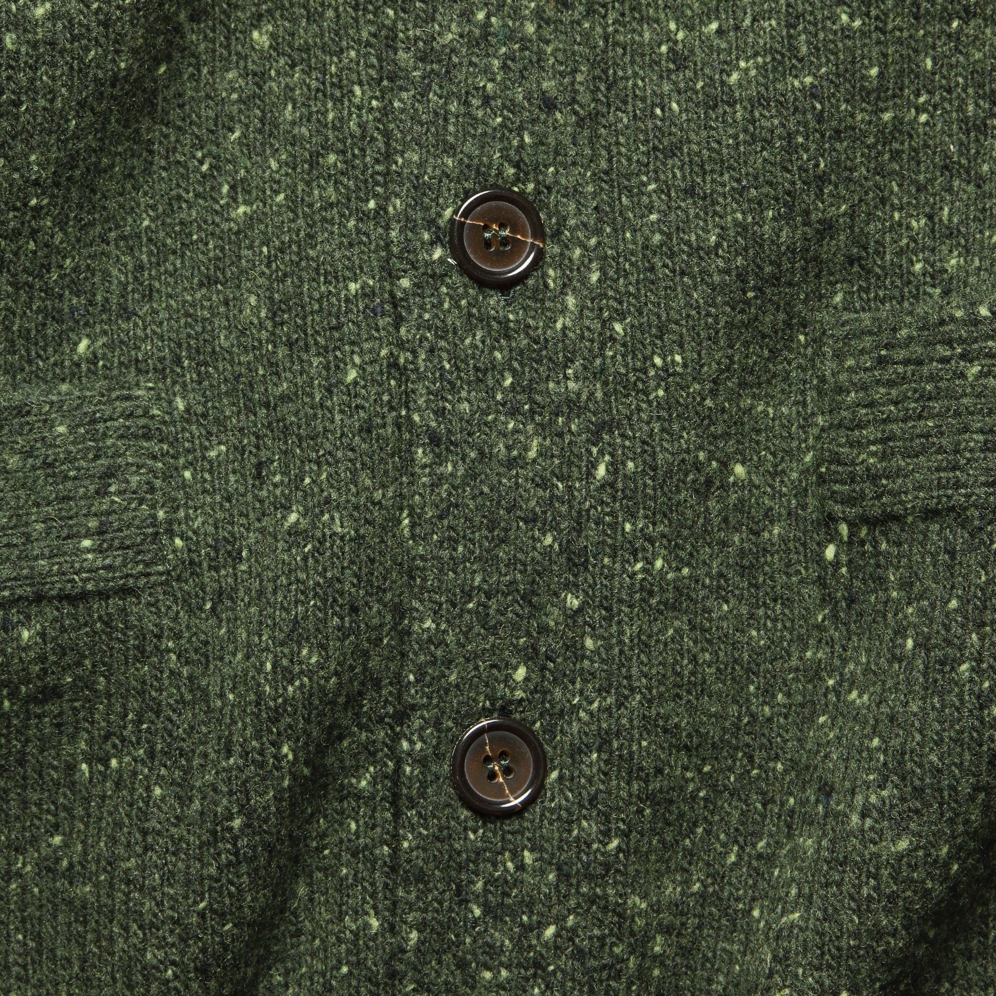 
                          Lambswool Fleck Vince Cardigan - Olive - Universal Works - STAG Provisions - Tops - Sweater
                        