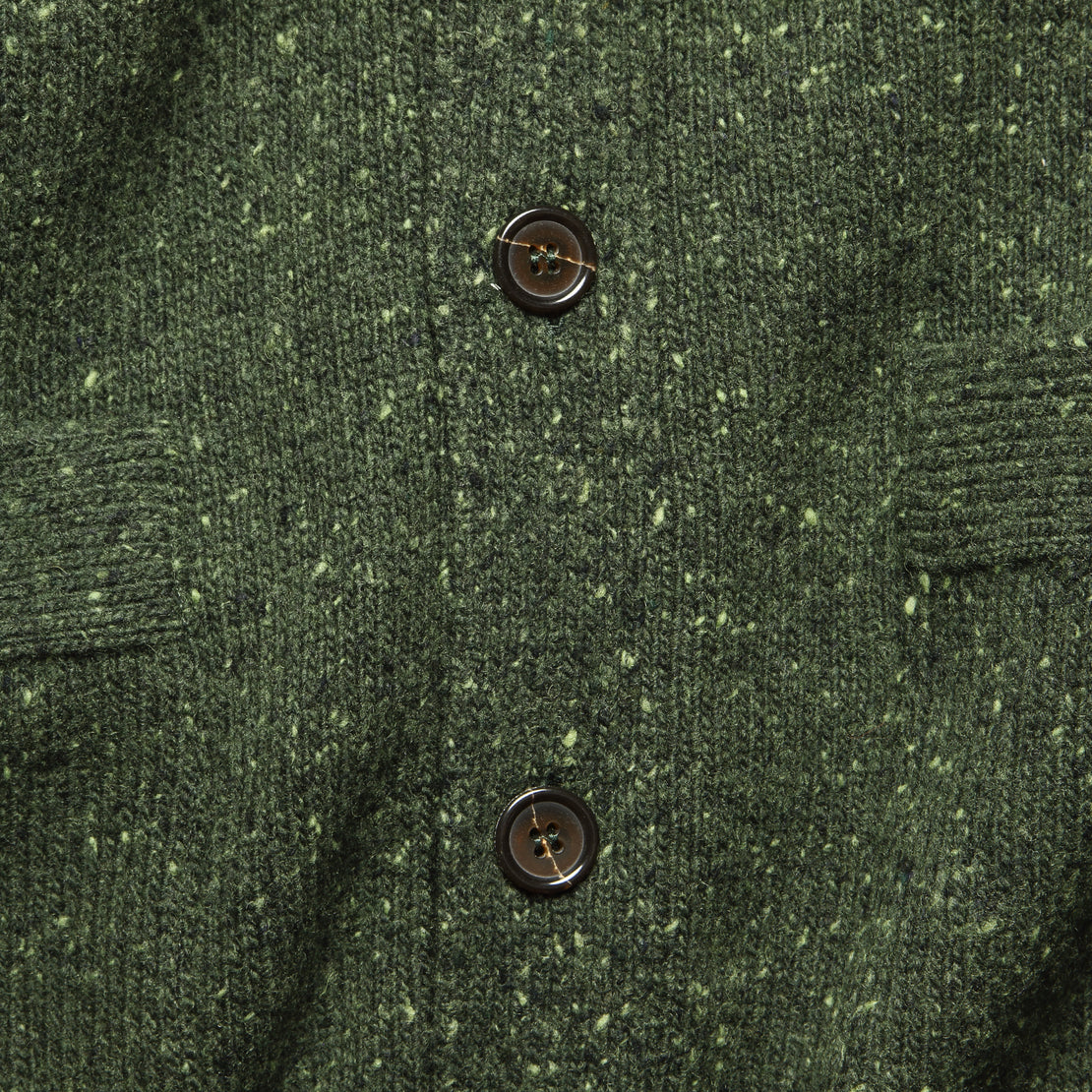 Lambswool Fleck Vince Cardigan - Olive - Universal Works - STAG Provisions - Tops - Sweater