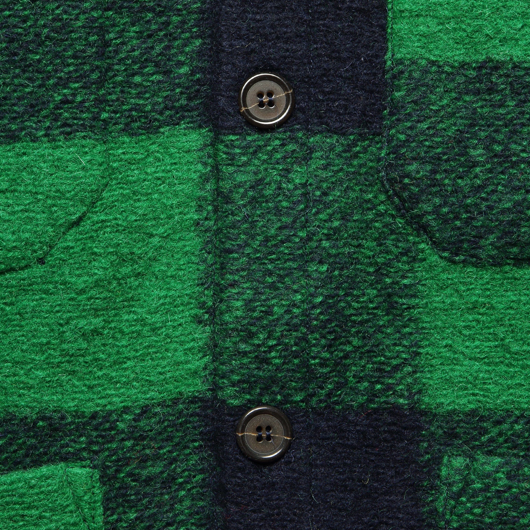 Wool Fleece Cardigan - Green Check - Universal Works - STAG Provisions - Tops - Sweater