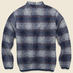 Wool Fleece Cardigan - Navy Check - Universal Works - STAG Provisions - Tops - Sweater