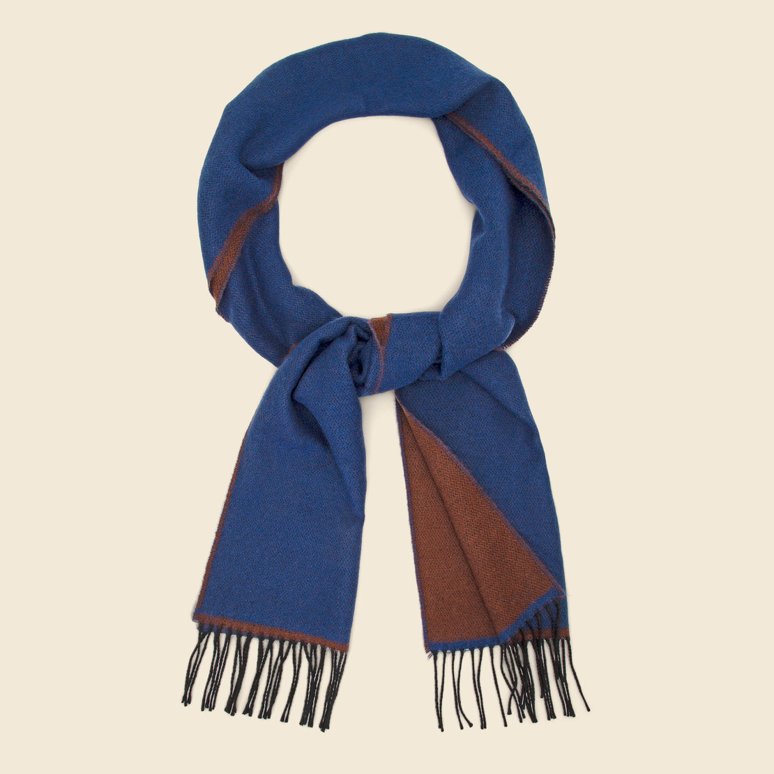 Universal Works Double-Sided Scarf - Blue/Chocolate