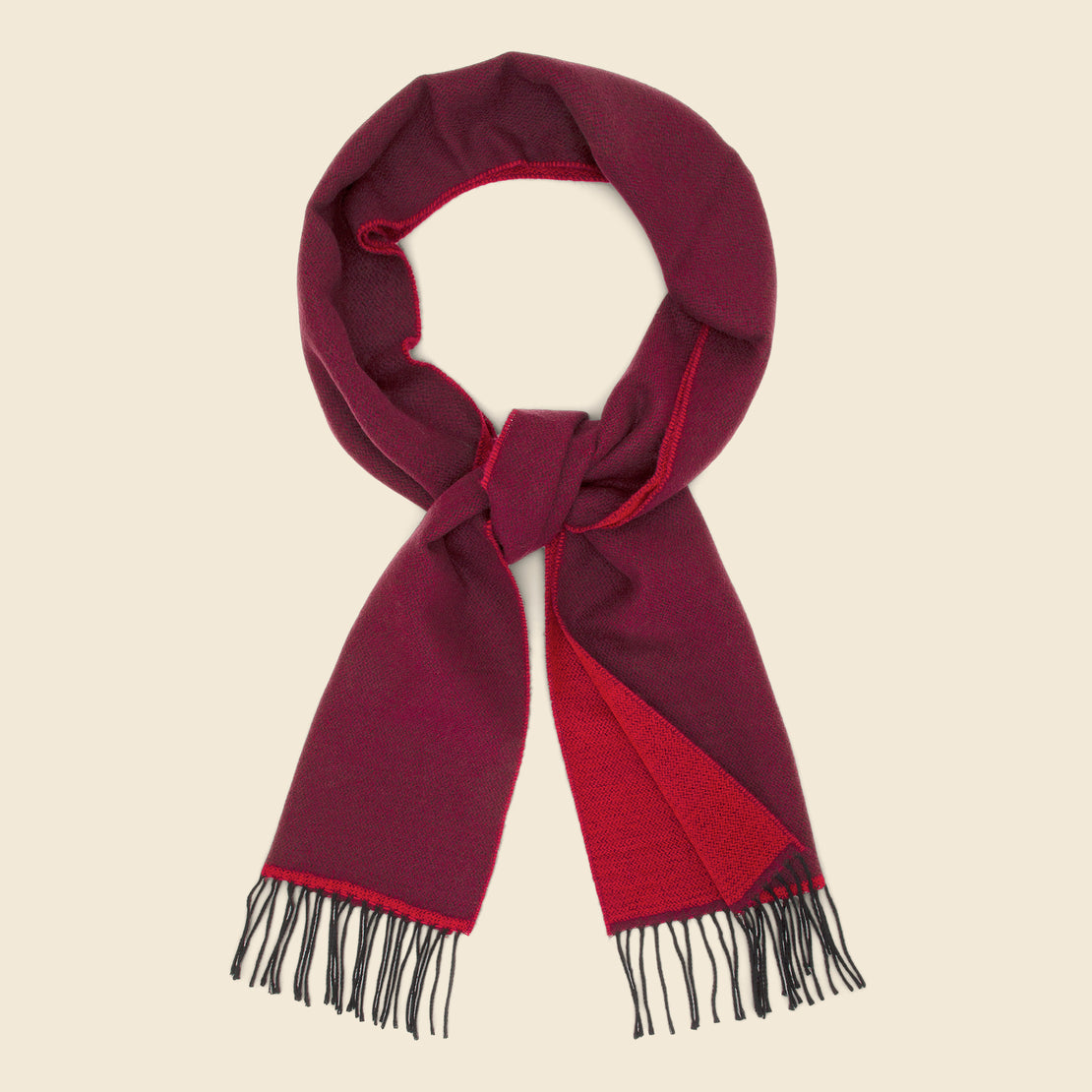 Universal Works Double-Sided Scarf - Burgundy/Red