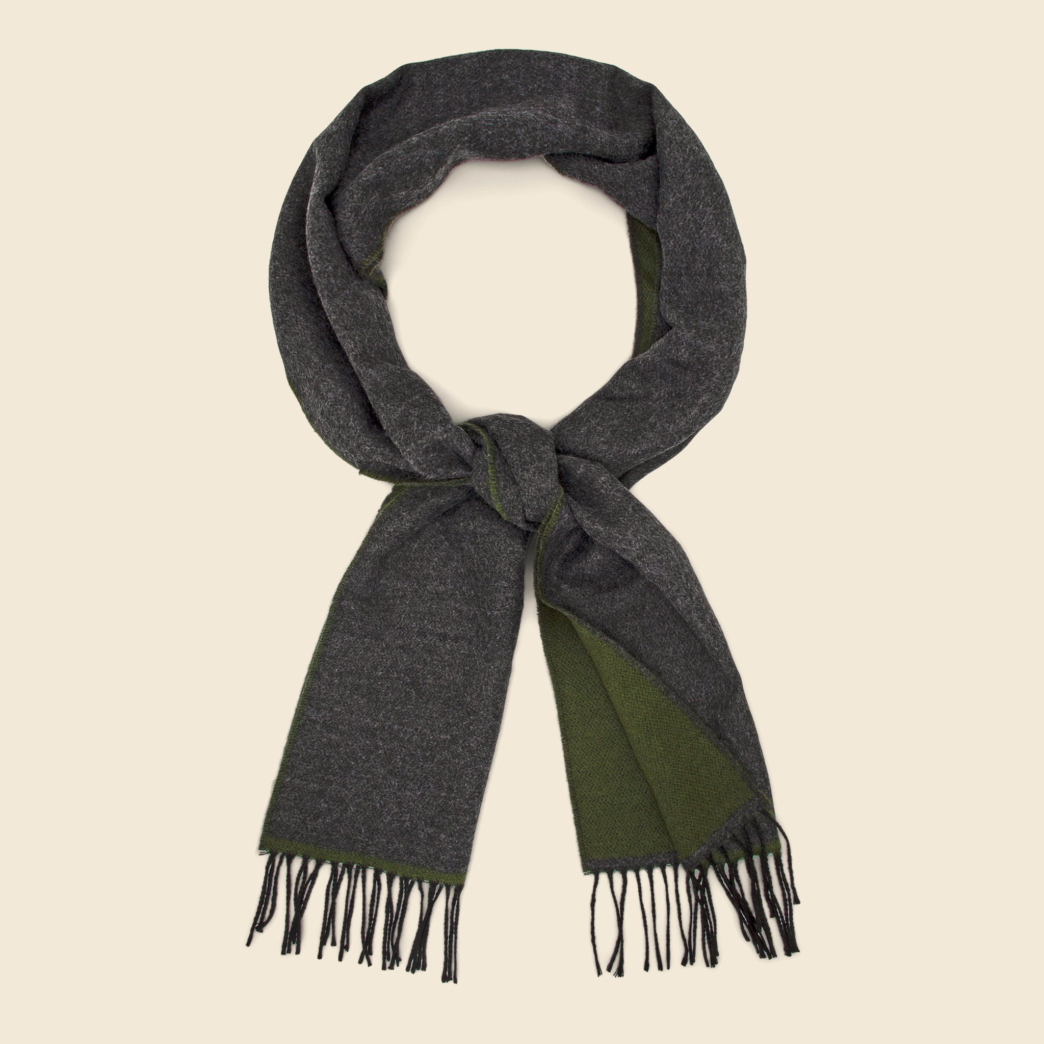 Double-Sided Scarf - Olive/Charcoal - Universal Works - STAG Provisions - Accessories - Scarves