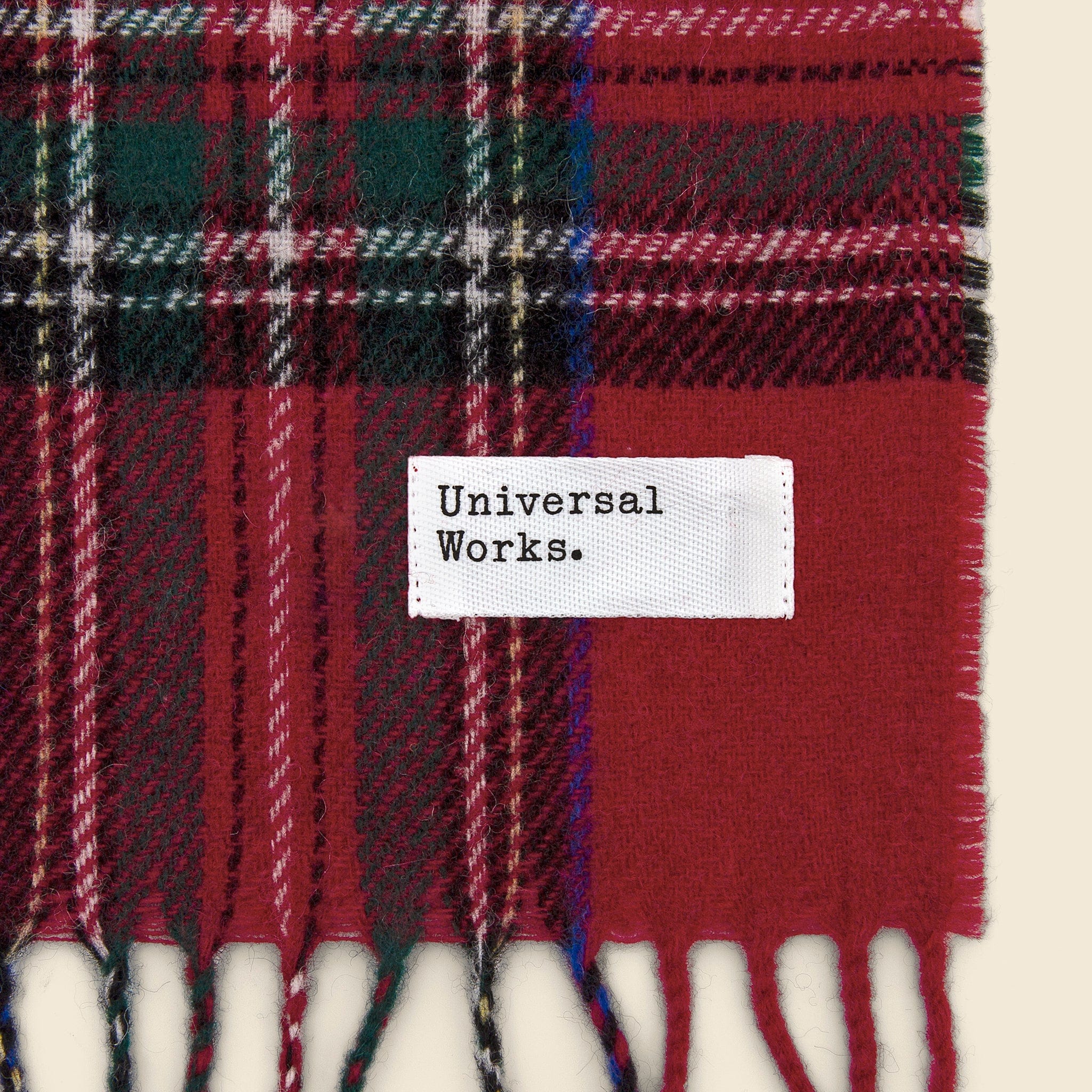 
                          Tartan Wool Scarf - Red - Universal Works - STAG Provisions - Accessories - Scarves
                        