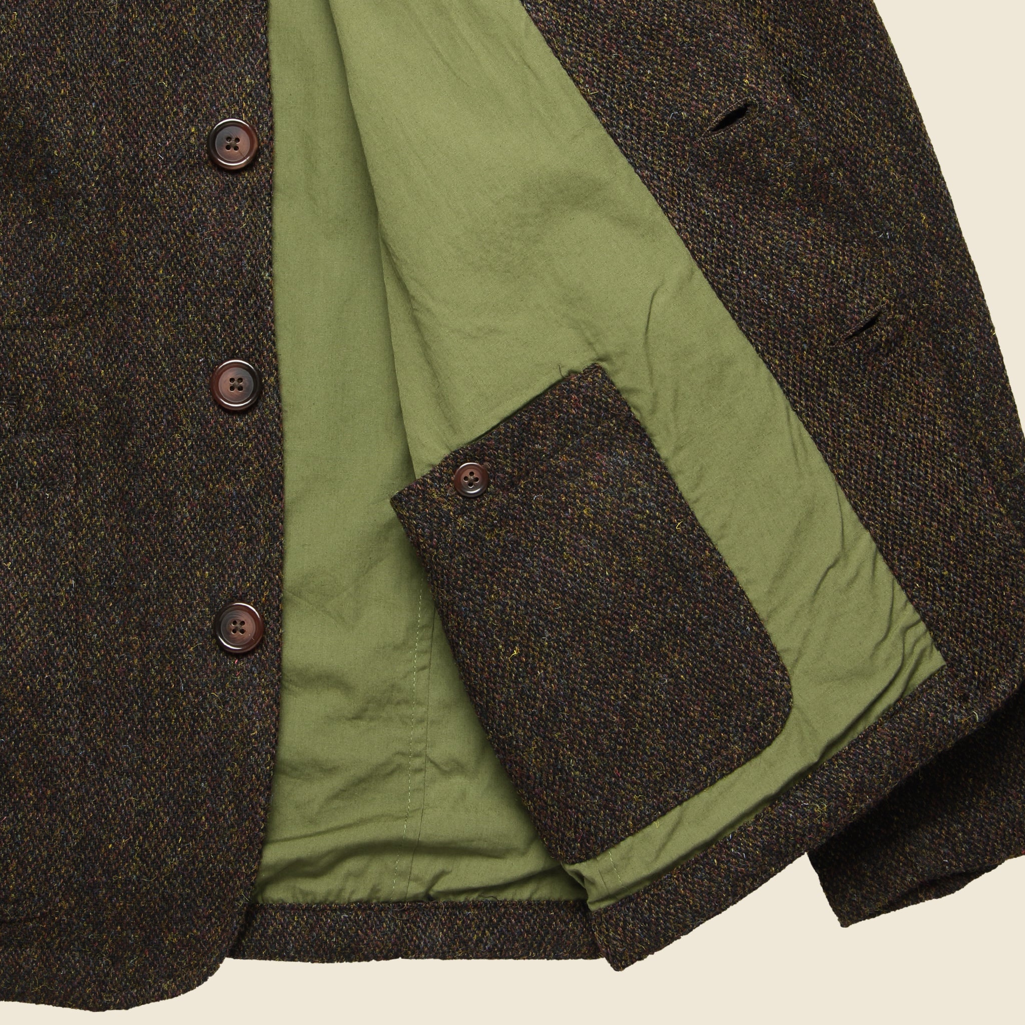 
                          Bakers Jacket - Olive Brown Tweed - Universal Works - STAG Provisions - Outerwear - Coat / Jacket
                        