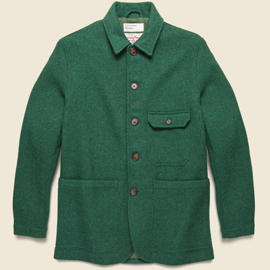 Universal Works Norfolk Bakers Jacket - Green Tweed