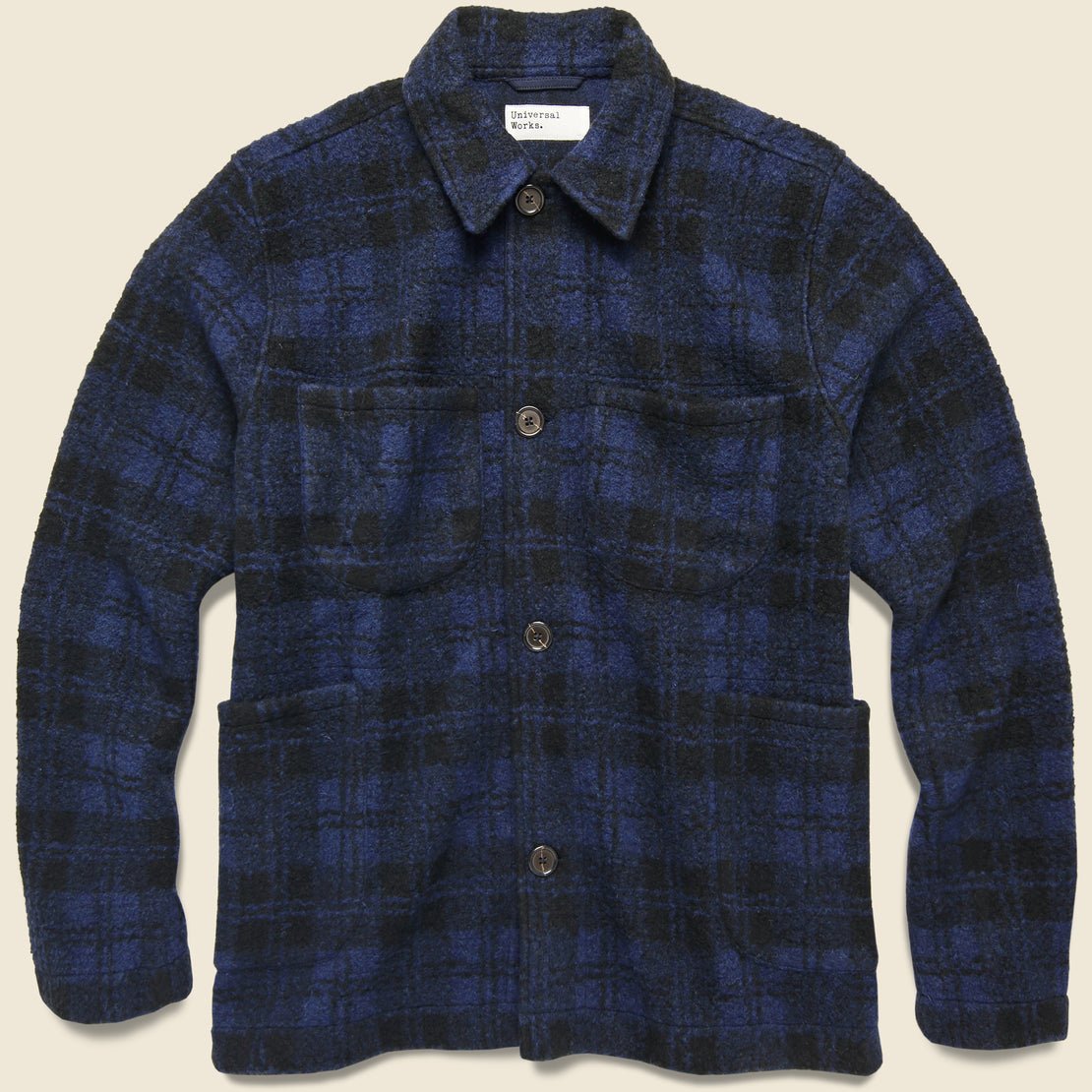 Universal Works Lumber Fleece Wool Jacket - Navy