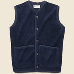 Mountain Fleece Lancaster Gilet Vest - Navy - Universal Works - STAG Provisions - Outerwear - Vest