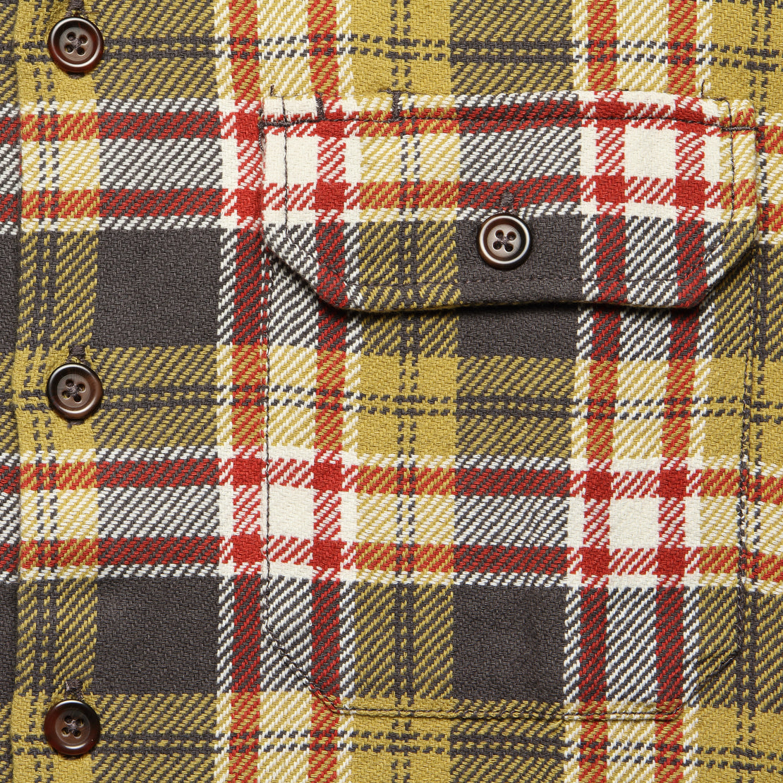 Utility Shirt - Sand/Red Check - Universal Works - STAG Provisions - Tops - L/S Woven - Plaid