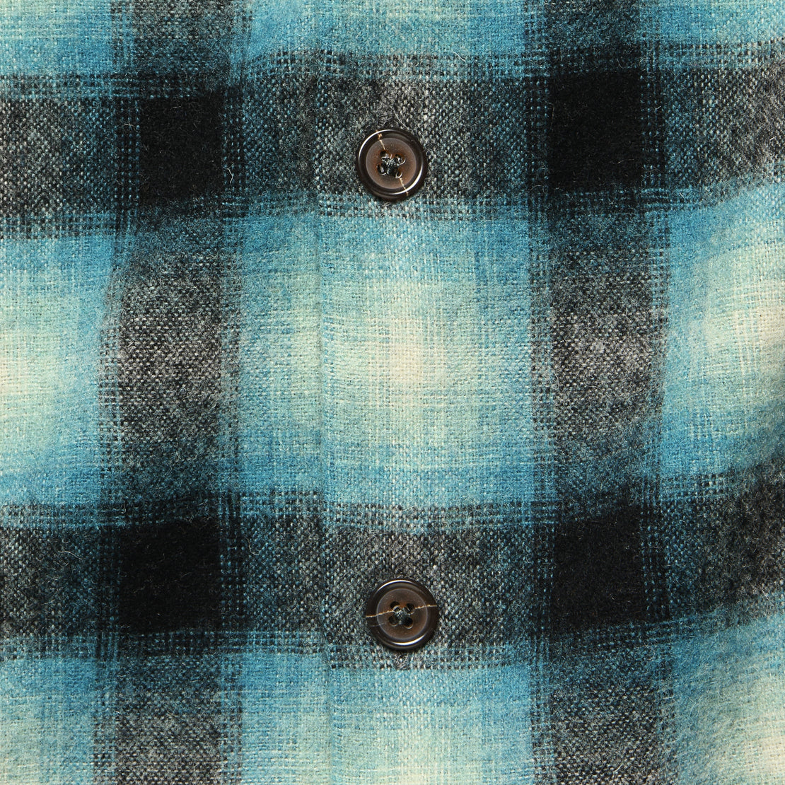Utility Shirt - Turquoise Check - Universal Works - STAG Provisions - Tops - L/S Woven - Plaid