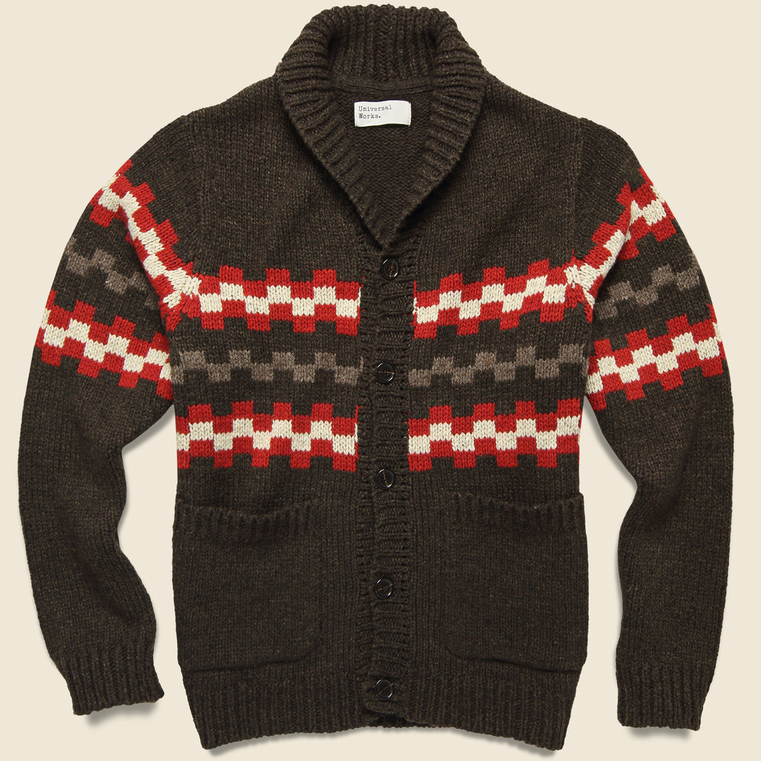 Universal Works New Mexico Wool Sweater - Chocolate
