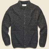 Wool Fleece Cardigan - Charcoal - Universal Works - STAG Provisions - Tops - Sweater