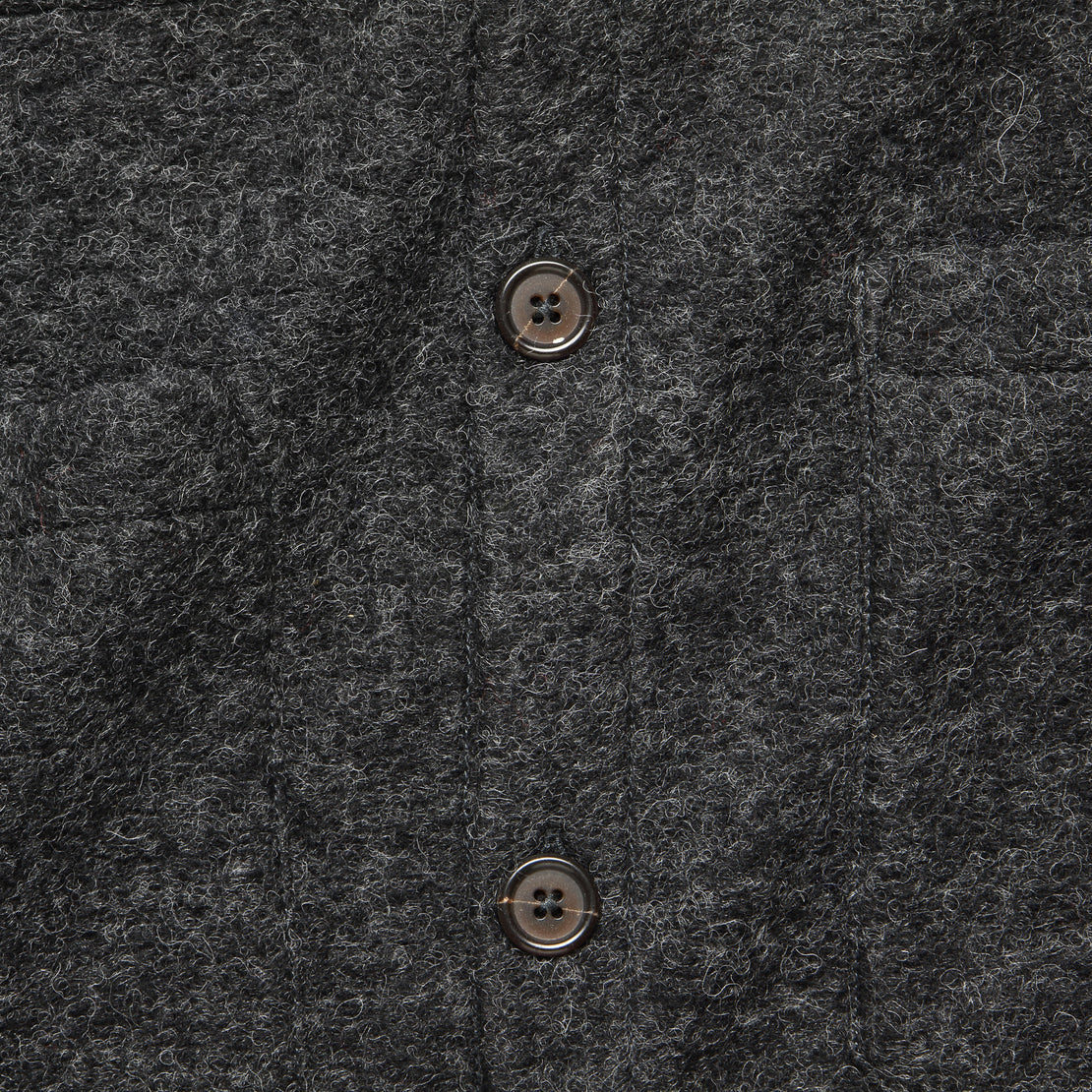 Wool Fleece Cardigan - Charcoal