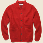 Wool Fleece Cardigan - Red - Universal Works - STAG Provisions - Tops - Sweater