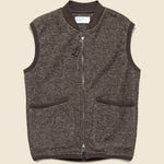 Wool Fleece Zip Waistcoat - Brown - Universal Works - STAG Provisions - Outerwear - Coat / Jacket