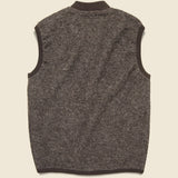 Wool Fleece Zip Waistcoat - Brown - Universal Works - STAG Provisions - Outerwear - Coat / Jacket