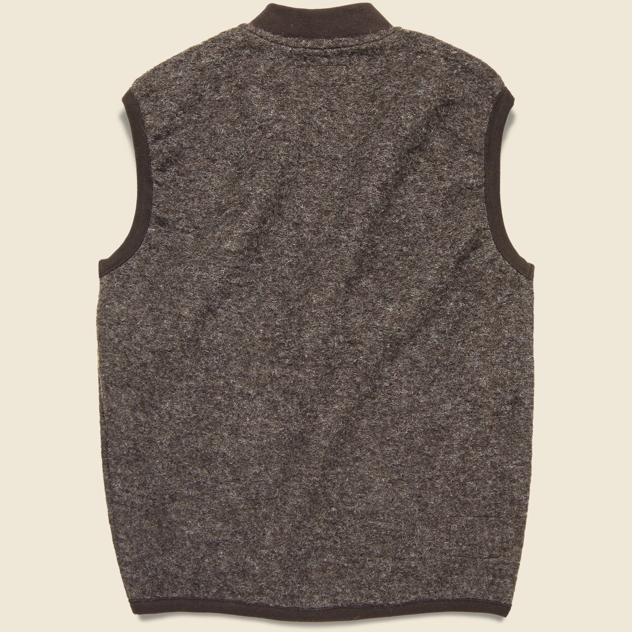 Wool Fleece Zip Waistcoat - Brown - Universal Works - STAG Provisions - Outerwear - Coat / Jacket