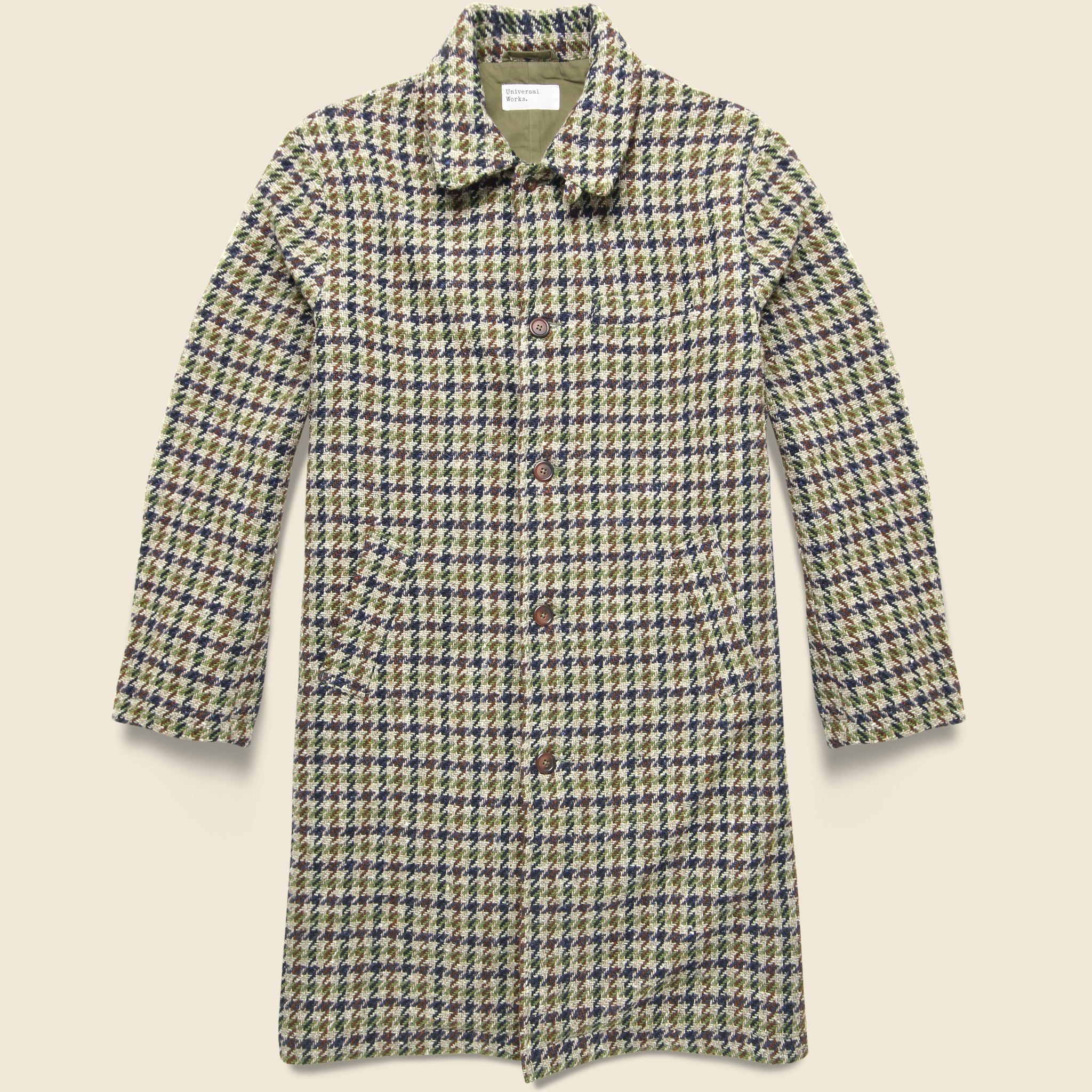 Recycled Tweed Overcoat - Olive - Universal Works - STAG Provisions - Outerwear - Coat / Jacket