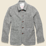Harris Tweed Bakers Jacket - Grey Herringbone - Universal Works - STAG Provisions - Outerwear - Coat / Jacket