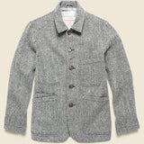 Harris Tweed Bakers Jacket - Grey Herringbone - Universal Works - STAG Provisions - Outerwear - Coat / Jacket