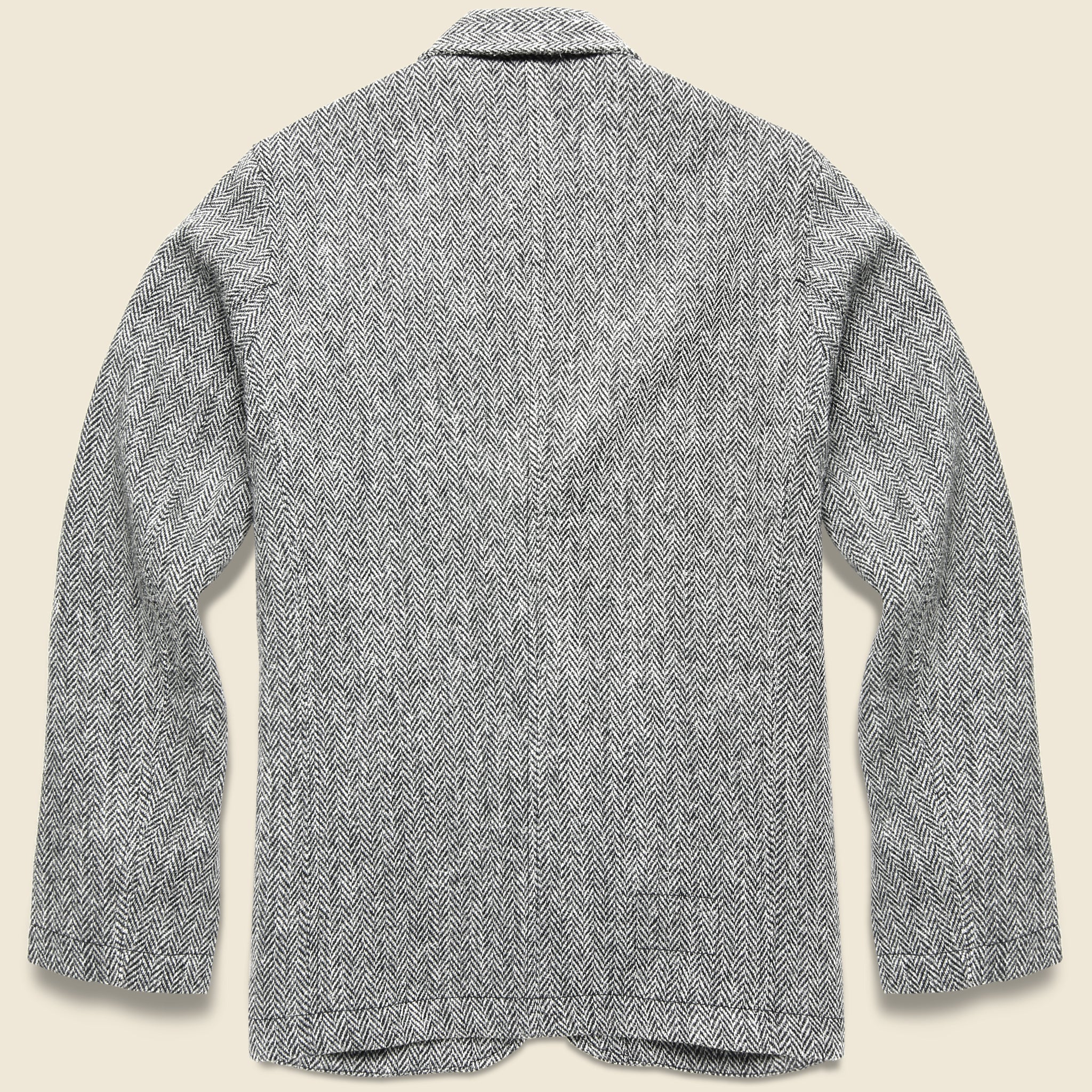 Harris Tweed Bakers Jacket - Grey Herringbone - Universal Works - STAG Provisions - Outerwear - Coat / Jacket