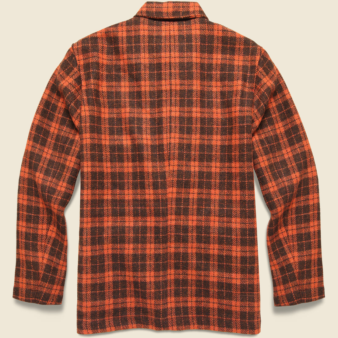Harris Tweed Norfolk Bakers Jacket - Orange Check - Universal Works - STAG Provisions - Outerwear - Coat / Jacket