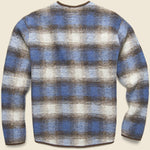 Wool Fleece Zip Liner Jacket - Blue/Brown Check - Universal Works - STAG Provisions - Outerwear - Coat / Jacket