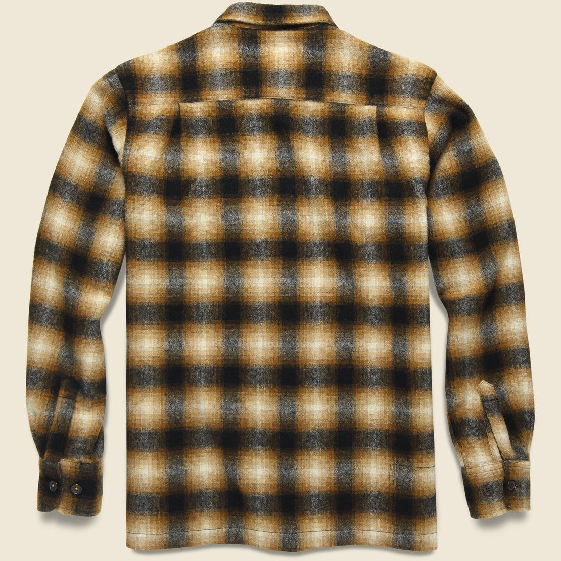 Texas Wool Plaid Utility Shirt - Brown Check