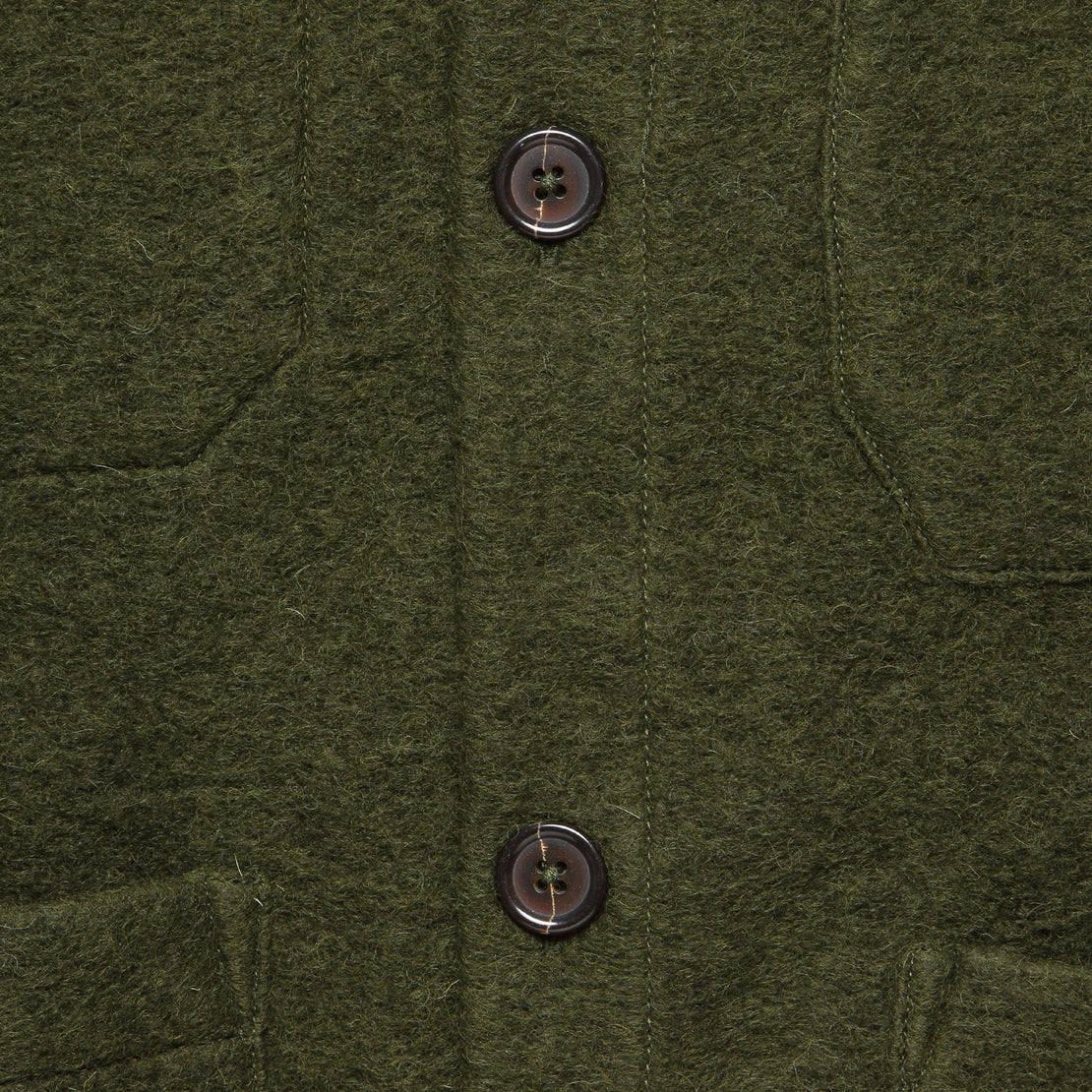 Wool Fleece Cardigan - Olive - Universal Works - STAG Provisions - Tops - Sweater