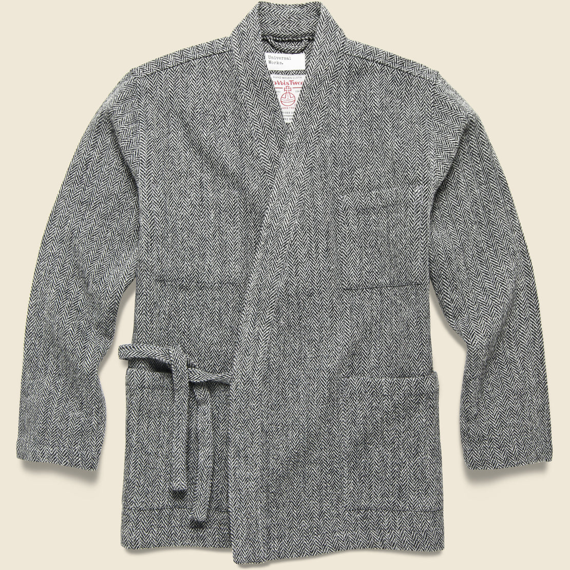 Universal Works Kyoto Work Jacket - Grey Herrinbone Harris Tweed