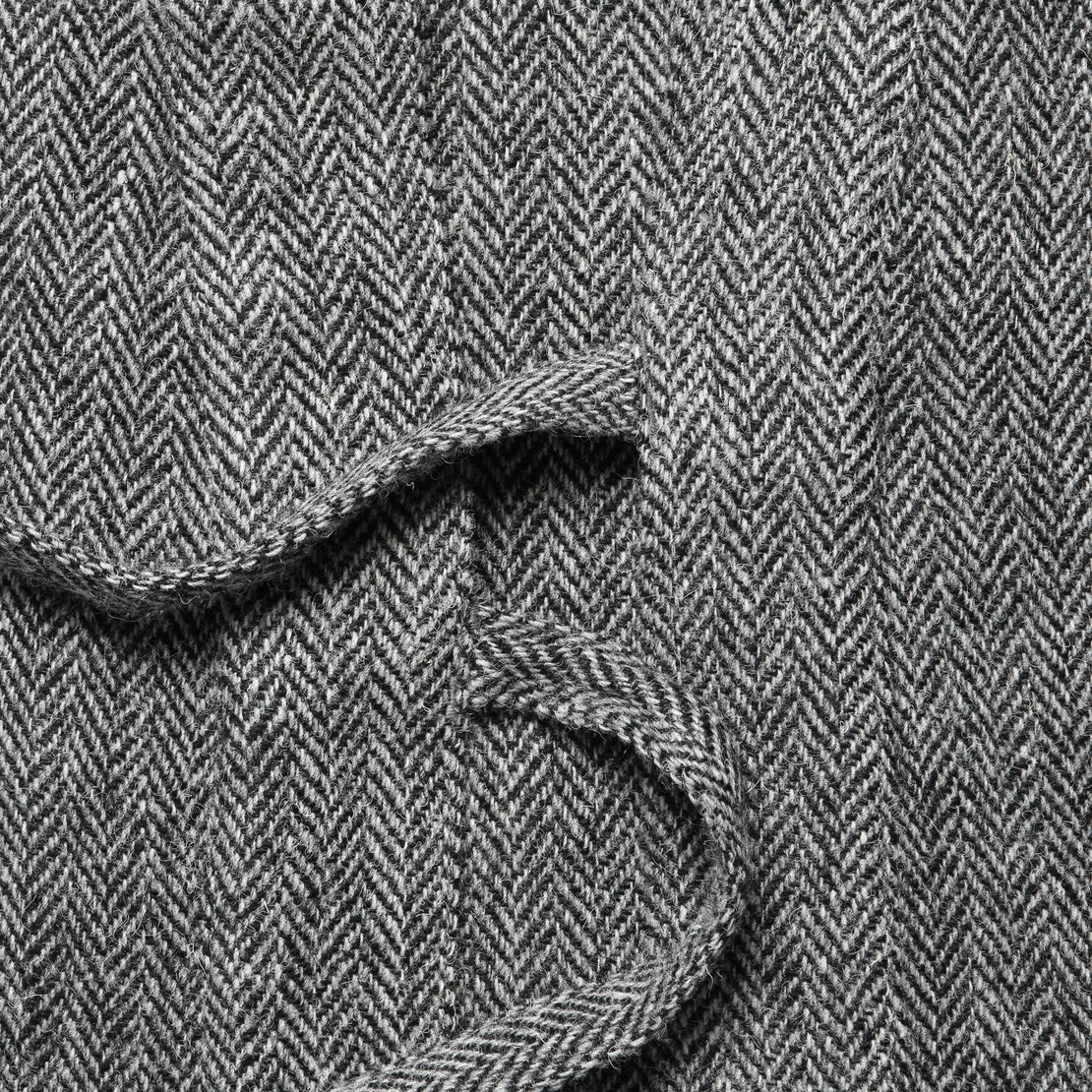 Kyoto Work Jacket - Grey Herrinbone Harris Tweed