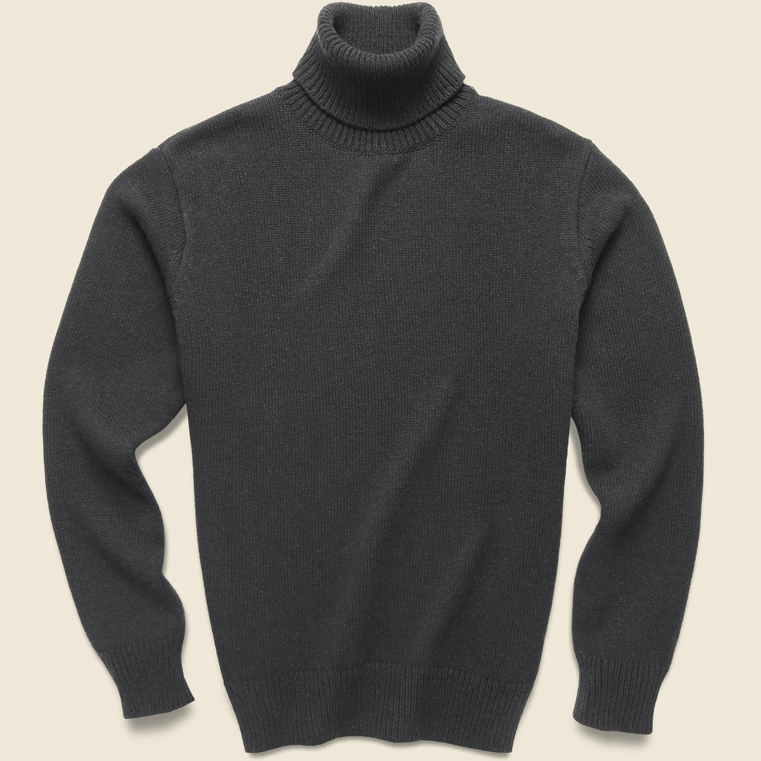 Universal Works Roll Neck Sweater - Black Wool