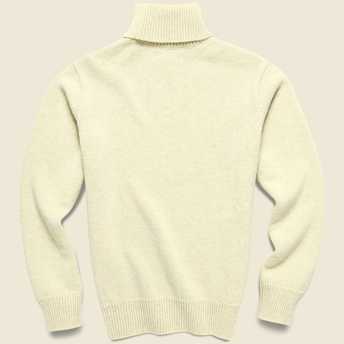 Roll Neck Sweater - Ecru Wool